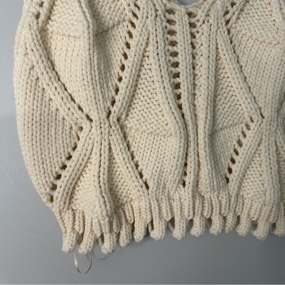 Zara Cream Openwork Knit Tank Top - Picture 5 of 5